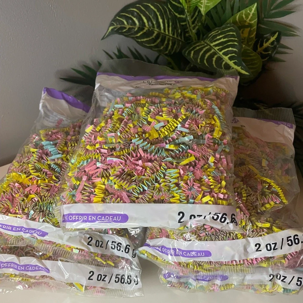 Multicolor Shreds, Easter grass pastel colored basket filler,Paper filler,5 bags